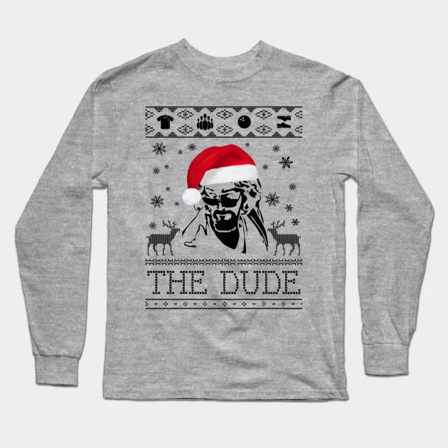 Big Lebowski The Dude Christmas Knit Long Sleeve T-Shirt by Rebus28